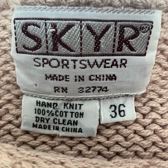 Vintage 80’s / 90’s SKYR Dusty Pink Cropped Knit Sweater - Picture 5 of 11